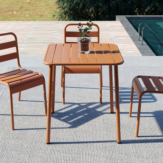 Sera Square Table Outdoor Red Courtyard Table Villa Open Air Dining Table Waterproof Table Retro American Modern Simple Balcony Table Coffee Table