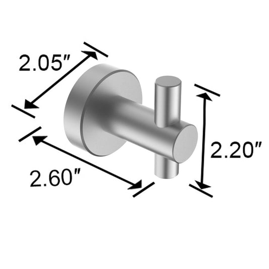 Round Base Wall Hanging Hook - Gun Grey Hook, 2 Pack, For Entry Shoe Cabinet, Wardrobe Bathroom Bedroom Furniture Hardware