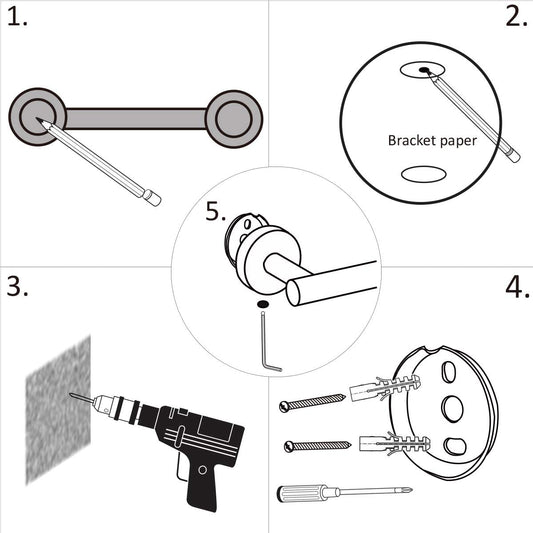 3-piece Set Of Bathroom Hangers And Towel Racks