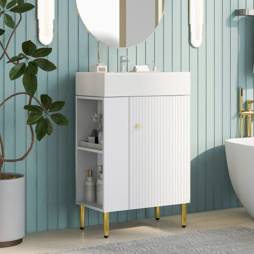 21.6 Inch White Bathroom Vanity, Unavailable Platforms- SHEIN Corporation, Temu