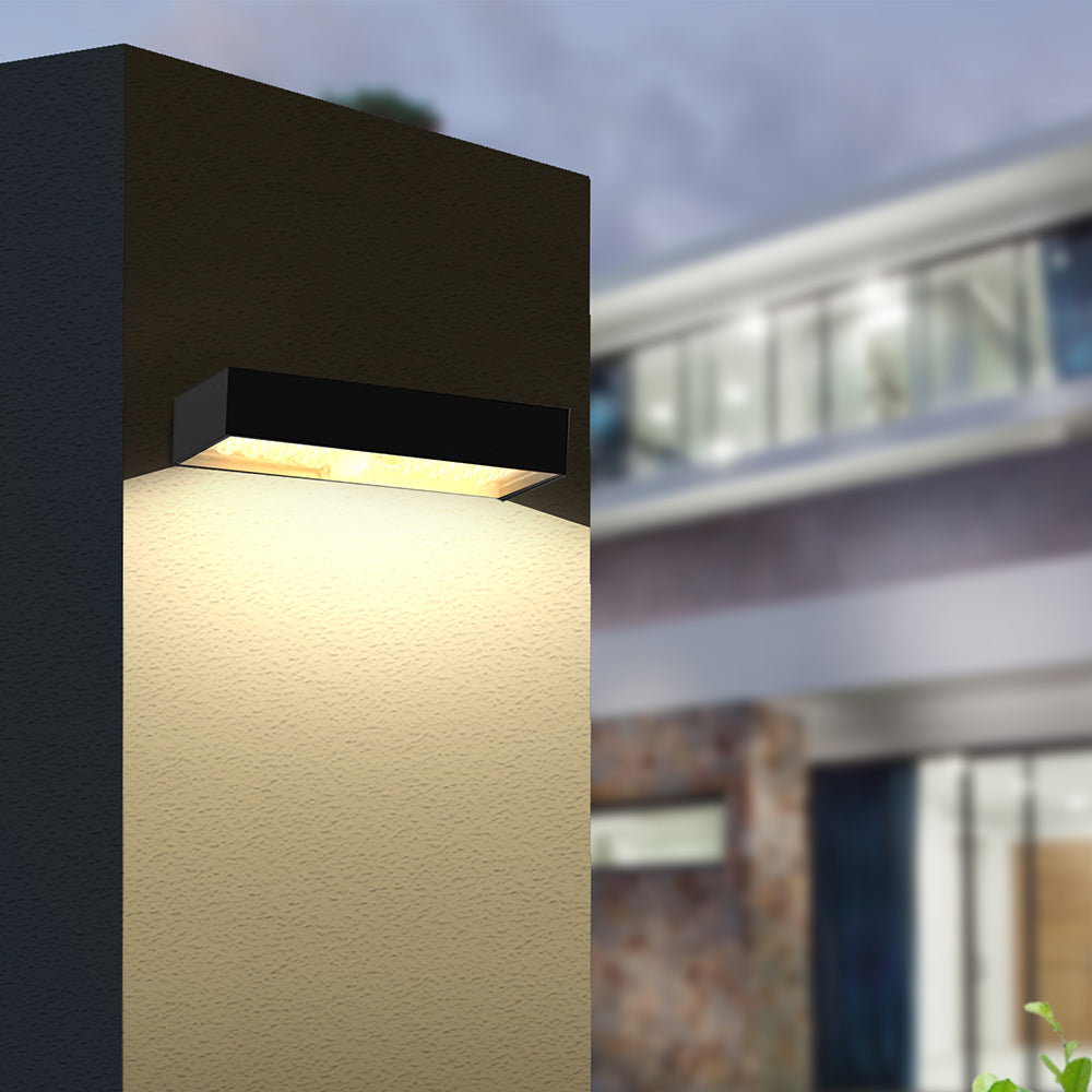 Radiate Nature's Glow: Embrace Solar LED Wall pack LD-SWL - 6W - Brick - Black