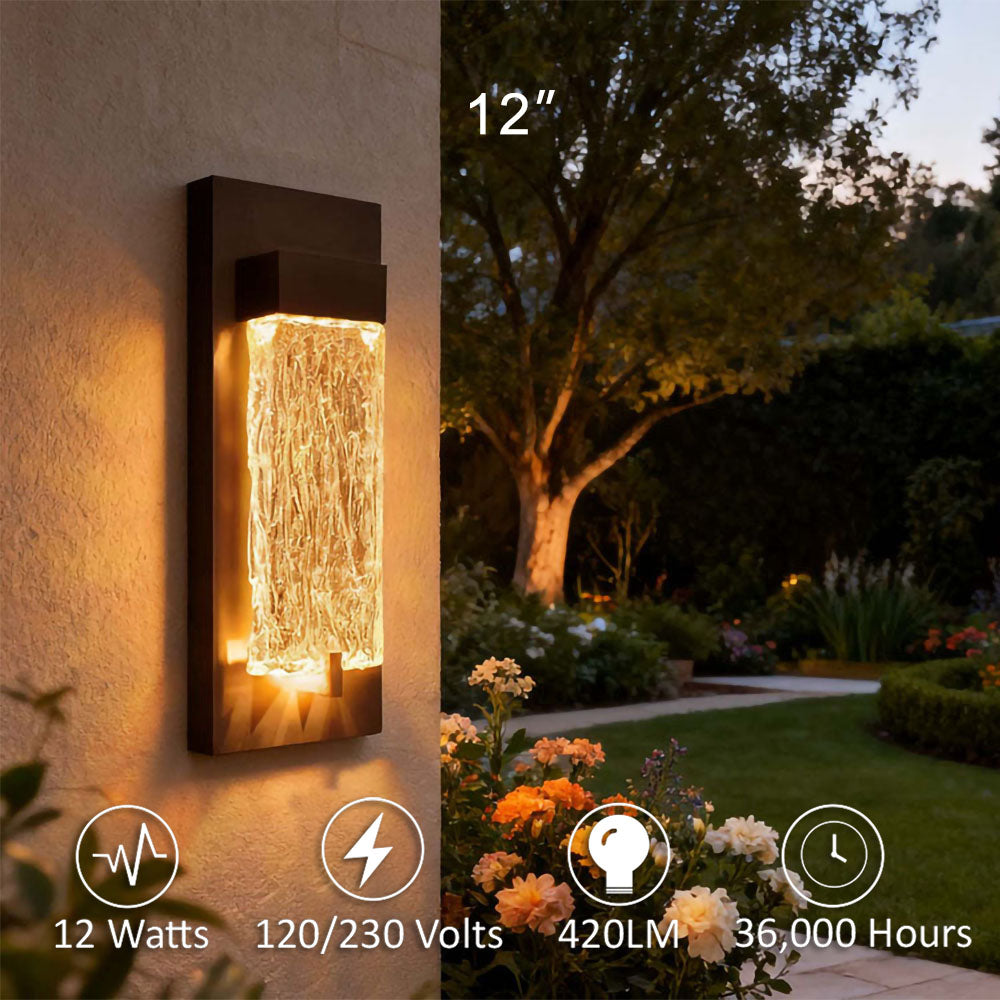 Crystal LED Wall Lights - 12W - 12" - 5CCT Tunable - IP65 - JXLBD12