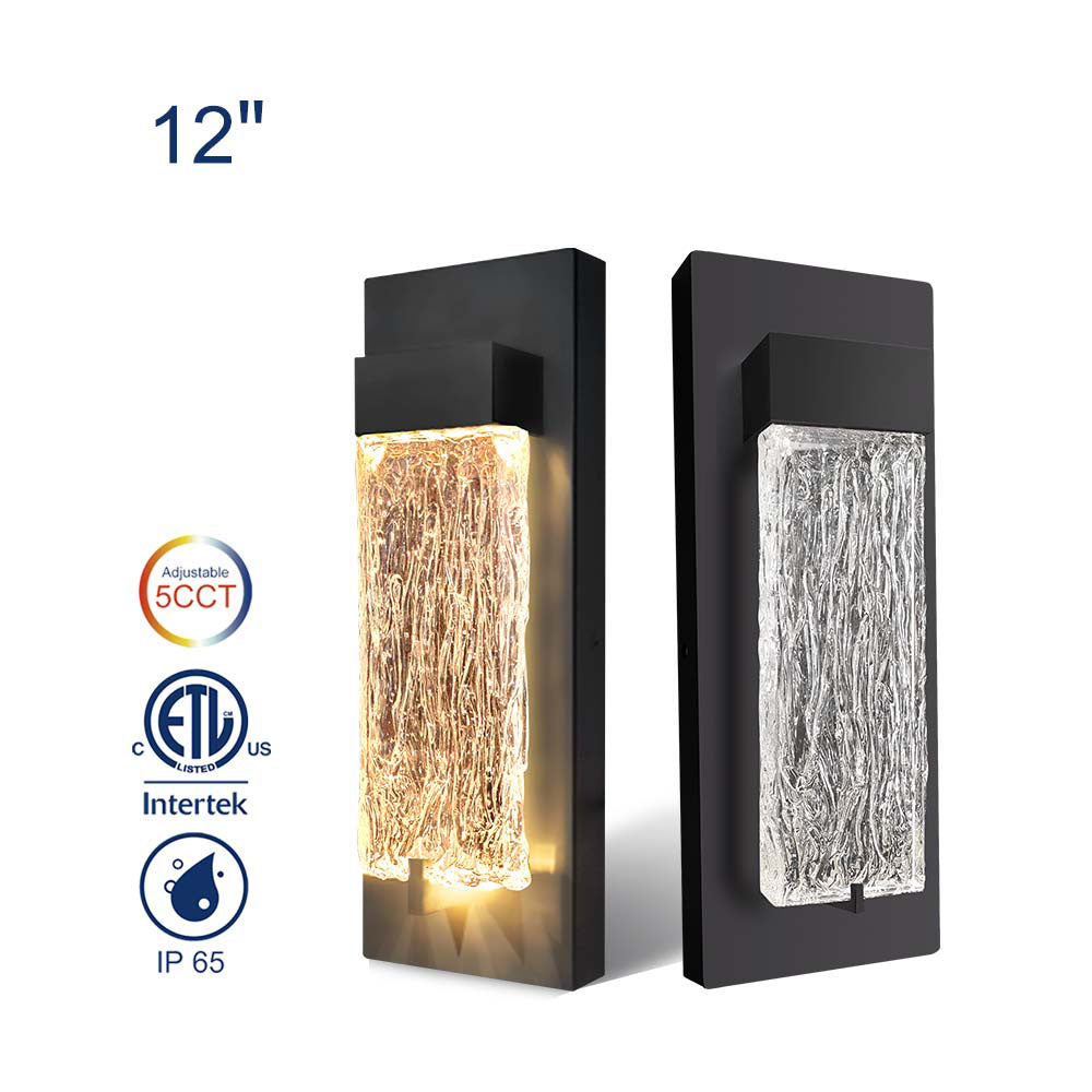 Crystal LED Wall Lights - 12W - 12" - 5CCT Tunable - IP65 - JXLBD12