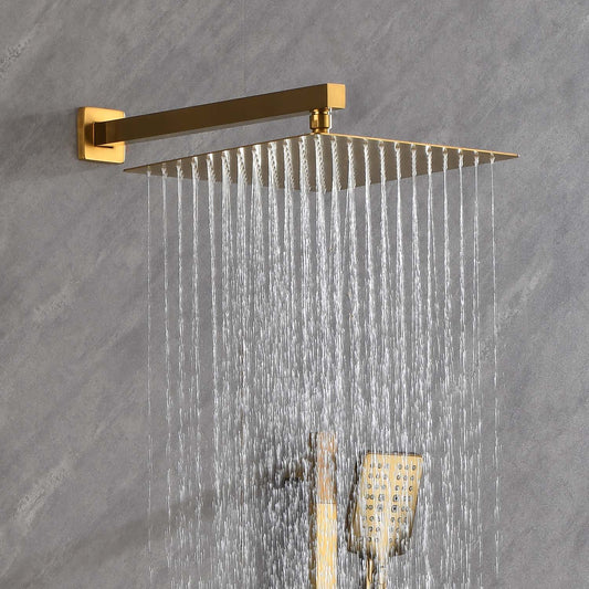 Shower System With Shower Head, Hand Shower, Slide Bar, Bodysprays, Shower Arm, Hose, Valve Trim, And Lever Handles