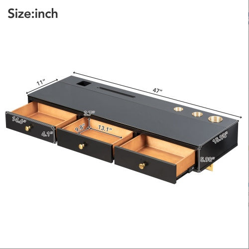 Floating Shelf With Drawer, Multi-Purpose Wall-Mounted Vanity Table, Mounted Desk, Floating Table For Bedroom - CJDS