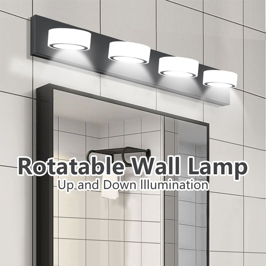 29in Modern 4-Light LED Vanity Light, Sleek Black Bathroom Wall Light Fixture For Mirror, Shower, And Bathroom Decor
