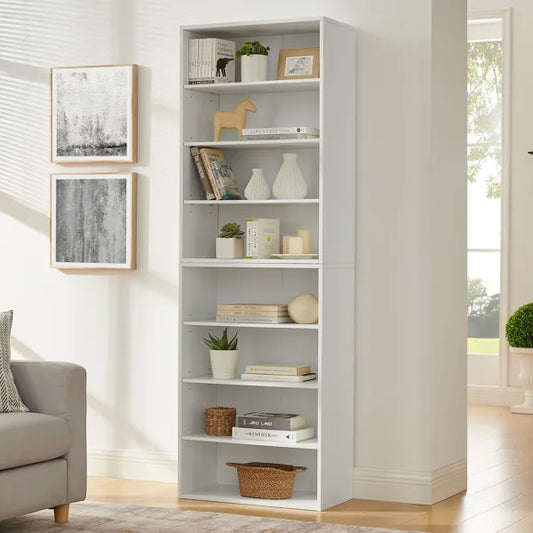 CD DVD Storage Cabinet, Bookcase, Adjustable Shelf 8-layer Storage, Display Bookshelf, Home, Office, Multi-functional Double-layer Bookcase, Can Be Disassembled Into Two 4-layer Storage Bookcases