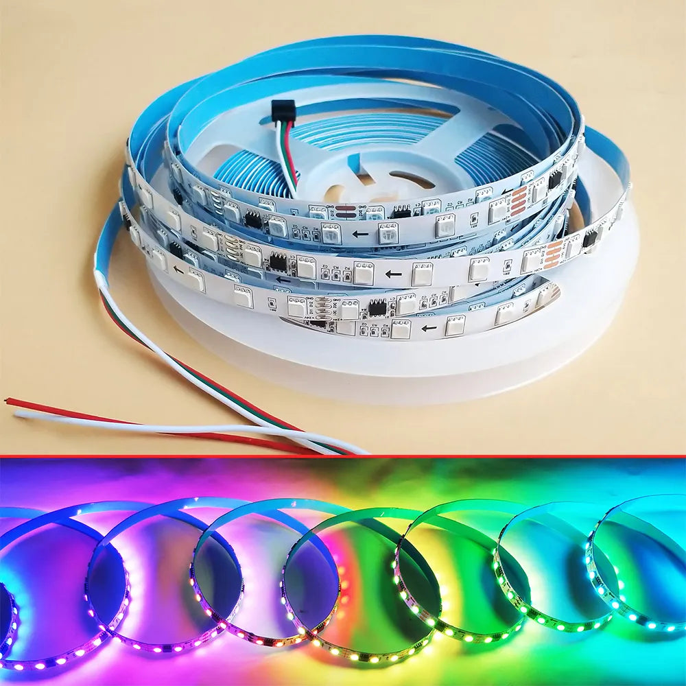 Transform Your Space with the Magic of Illumination: 12V - 16.4FT 8W/m Digital Water Flow Running LED Strip WW - IP20, Enhanced by NewS Technology!
