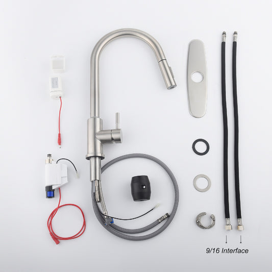 Touch Kitchen Faucet With Pull Down Sprayer Brushed Nickel