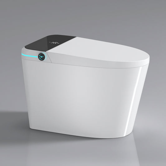 Modern Smart Toilet with Bidet – Auto Open/Close Seat, Warm Water, Dryer, LED Display & Night Light (White)
