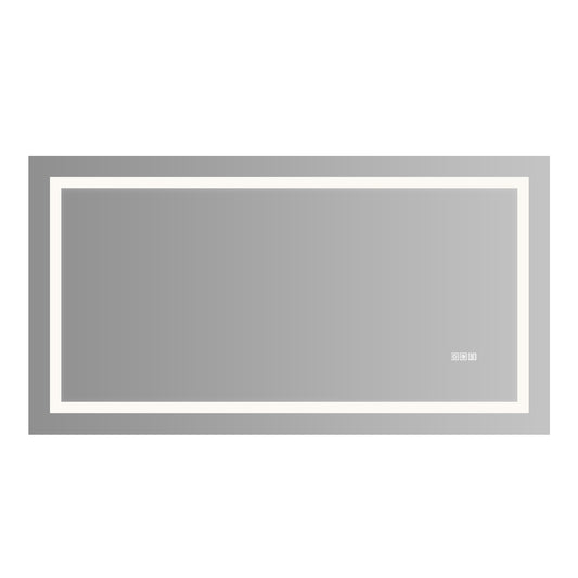 60 X 32 LED Bathroom Mirror With Anti-Fog And Touch Sensor - Modern Frameless Lighted Wall Mirror For Bathroom Vanity, Shower Room, Or Dressing Area