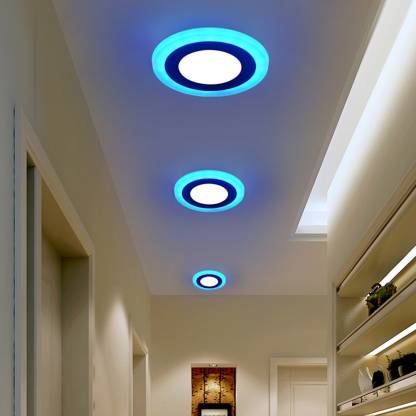 Experience the Magic of Color LED Border Downlight - Stunning Slim Panel Round 6"Design with Striking Blue & White - Unleash Your Creative Glow!