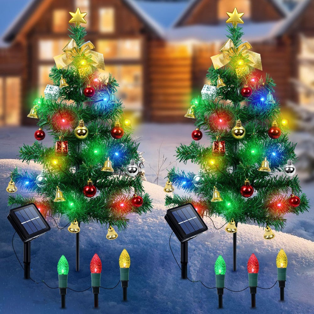 Solar Christmas Tree Lights For 2 Pcs - CJDS - CC