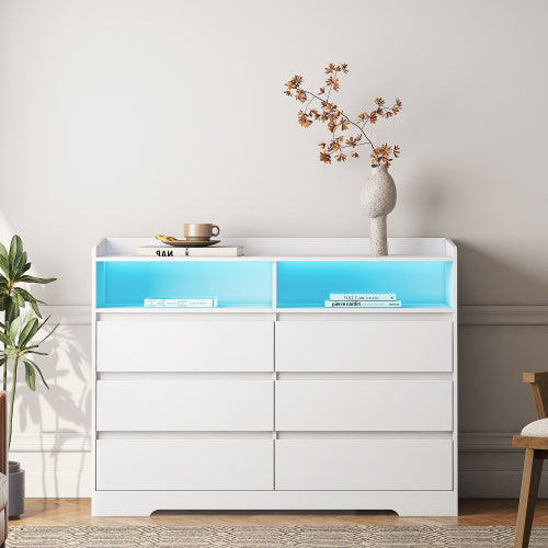 6-drawer Vanity With LED Lights - CJDS