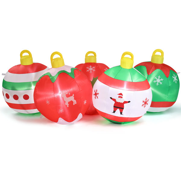 6.9ft, Five Christmas Balls, Five LED Lights, Bundle Pocket, Christmas Inflatable Decoration - CJDS - CC