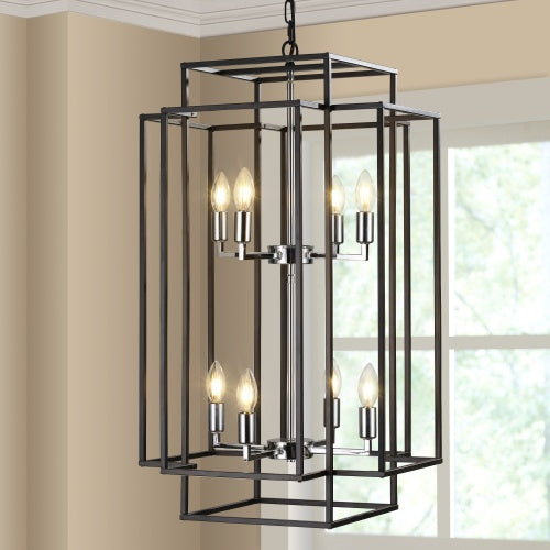8 Lantern Tiered Chandeliers, Industrial Farmhouse Chandeliers Unavailable Platforms- CJDS