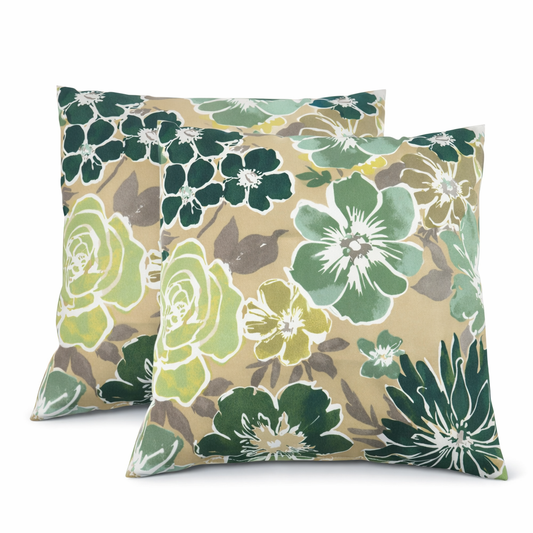 2 Pack Outdoor Throw Pillows, Waterproof & Fade-Resistant Patio Cushions For Garden, Porch, Poolside Furniture - Soft & Comfortable Decorative Pillow Covers 18x18 Inch, Magpie Fabrics