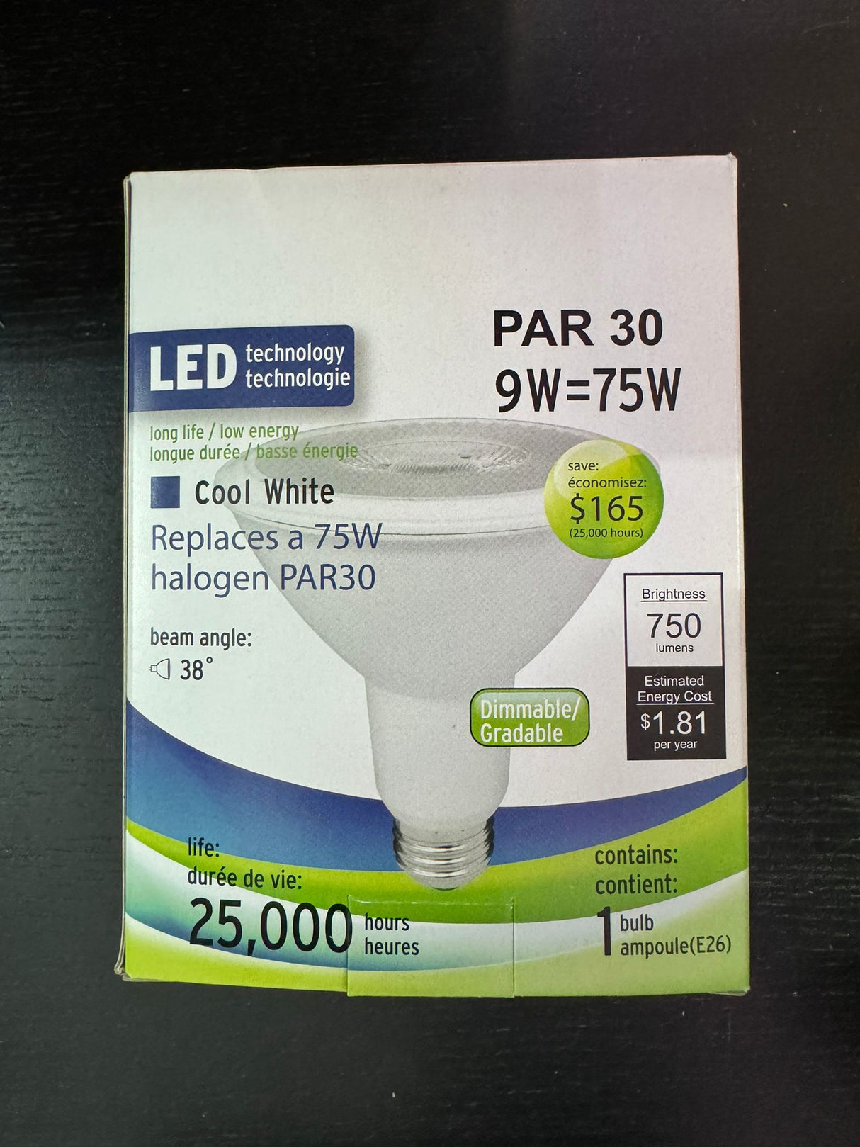 Radiant Warmth: 9W Dimmable 5000K 120V PAR30 LED Bulb - Embrace Cozy Ambiance