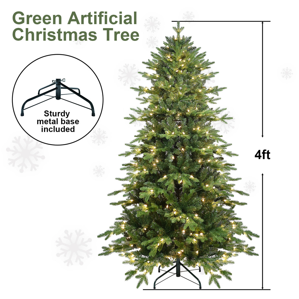 PVC Christmas Tree, Christmas Decorations, Green, With Lights - CJDS - CC