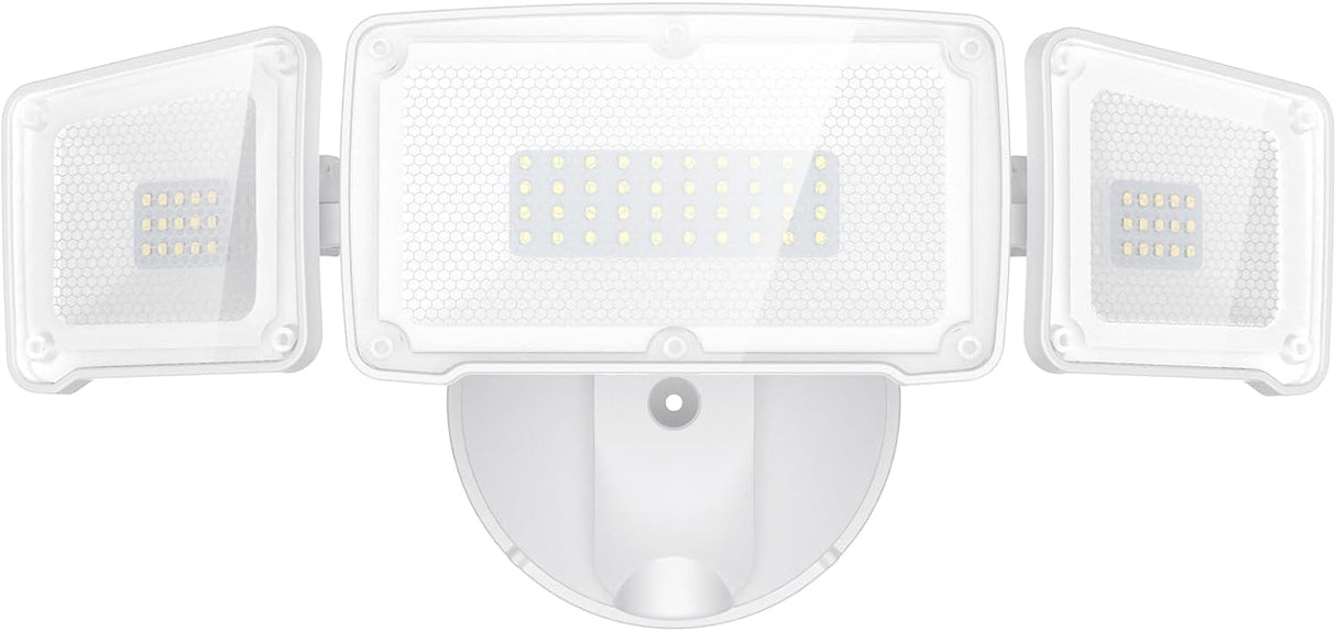 Security Lights Outdoor with Remote, 3 Heads White 35W Square CW AZ