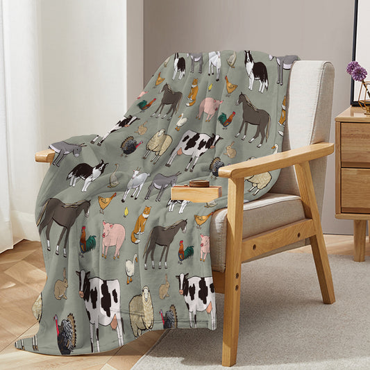 Various Animals Blanket Soft Pig Horse Durable Comfortable Blanket Women Birthday Gift Home Decoration Sofa Couch Office Bed Camping Travel 75x100cm 130x150cm 150x200cm