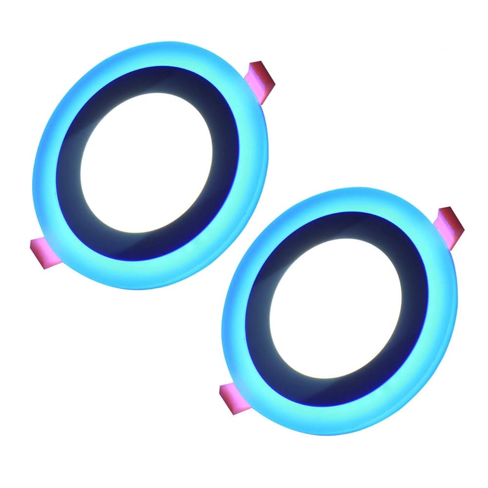 Experience the Magic of Color LED Border Downlight - Stunning Slim Panel Round 6"Design with Striking Blue & White - Unleash Your Creative Glow!