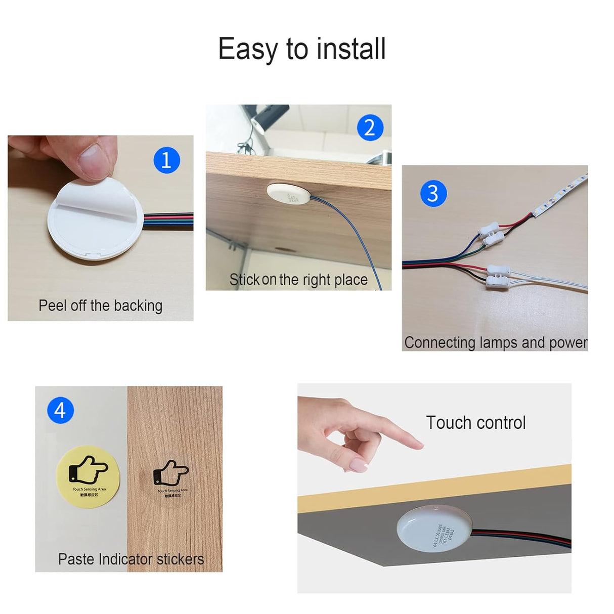 LED Touch Dimmer Switch, DC 3.7-24V - 72W - AZ