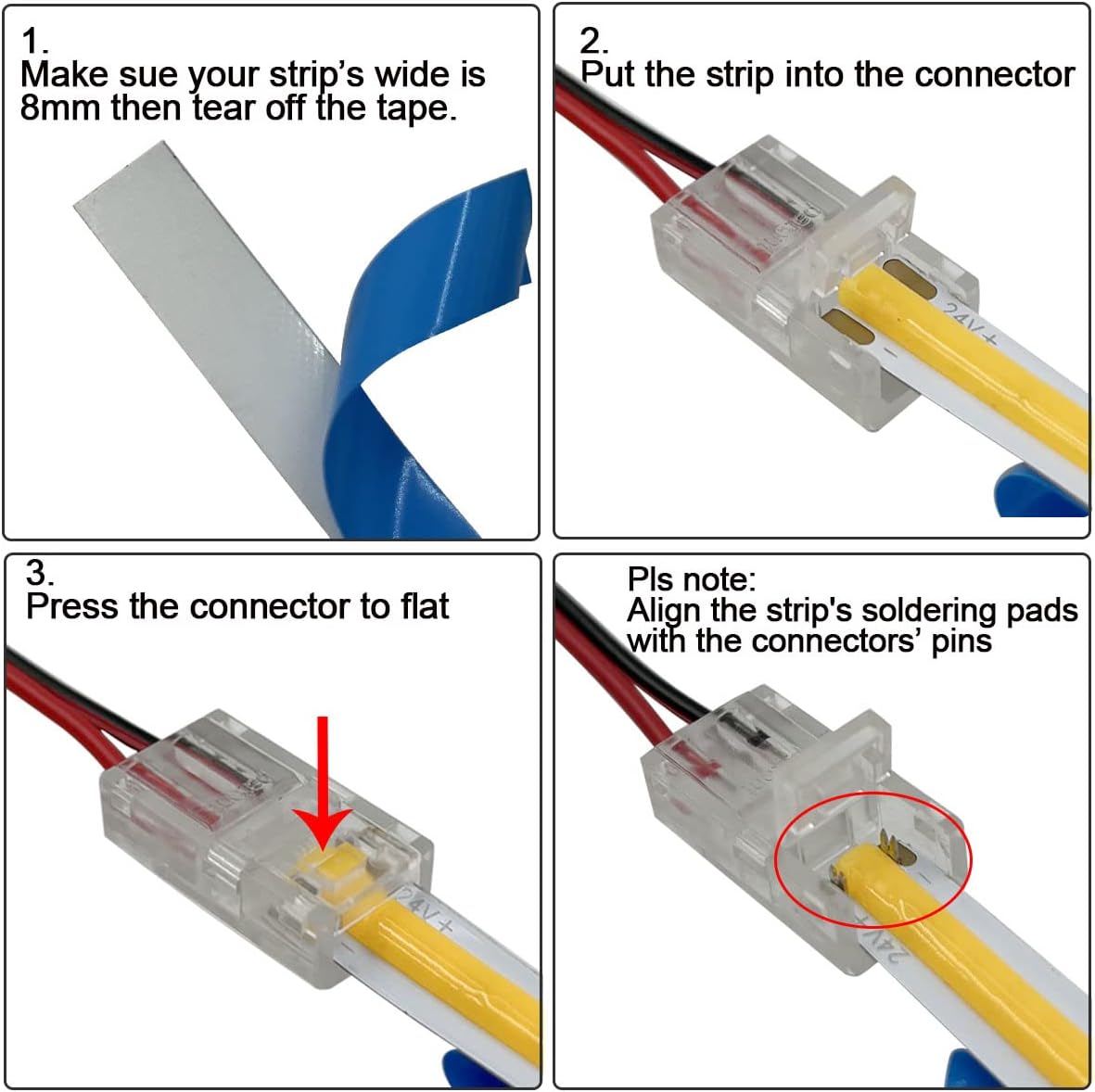 Middle Strip to wire Connector for COB Light - New