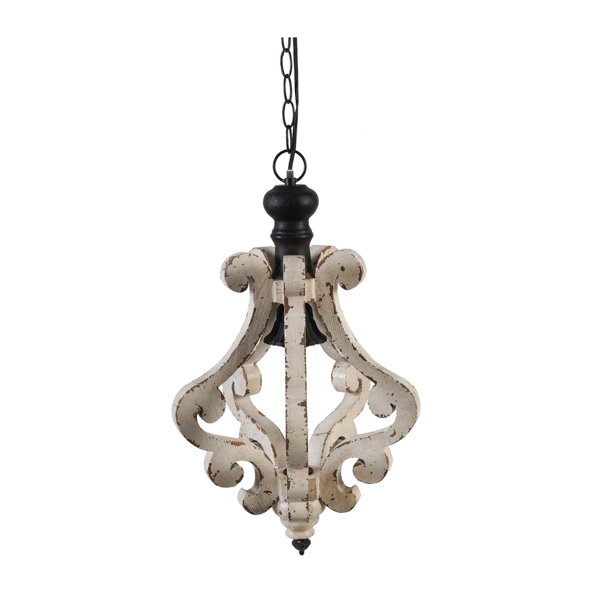 Farmhouse Chandelier, Dilapidated White Chandelier French Country Wood Chandelier For Living Room Foyer, Bulb Not Included - CJDS