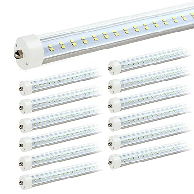 Upgrade Your Space with Amcan 8ft LED Tube Light - Cold White 6500K, 50W - Shatterproof, Ceiling, and Utility Shop Light.