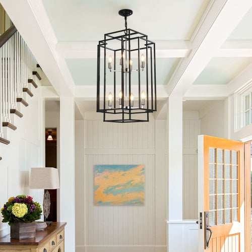 8 Lantern Tiered Chandeliers, Industrial Farmhouse Chandeliers Unavailable Platforms- CJDS