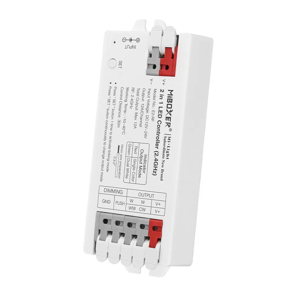MiLight (2 IN 1 ) E2-RF 12-24V Strip Controller: SINGLE COLOR Lighting in Your Hands!
