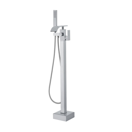 Freestanding Bathtub Faucet, Floor Mount, Freestanding Tub Filler, Shower Mixer Taps, Two Water Modes, 360° Swivel Spout, For Bathing & Showering Pet Bathing Cleaning Drains Toilet Flushing