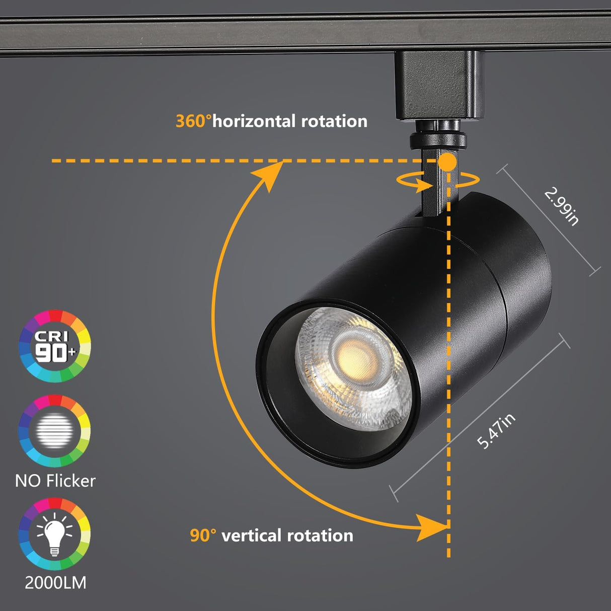 LED Track light 20W - Black - 3CCT - AZ