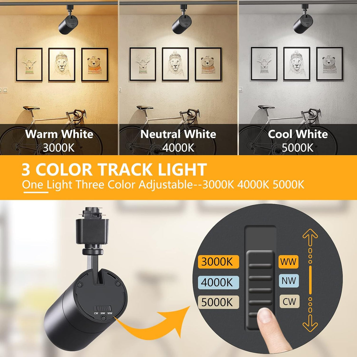 LED Track light 20W - Black - 3CCT - AZ
