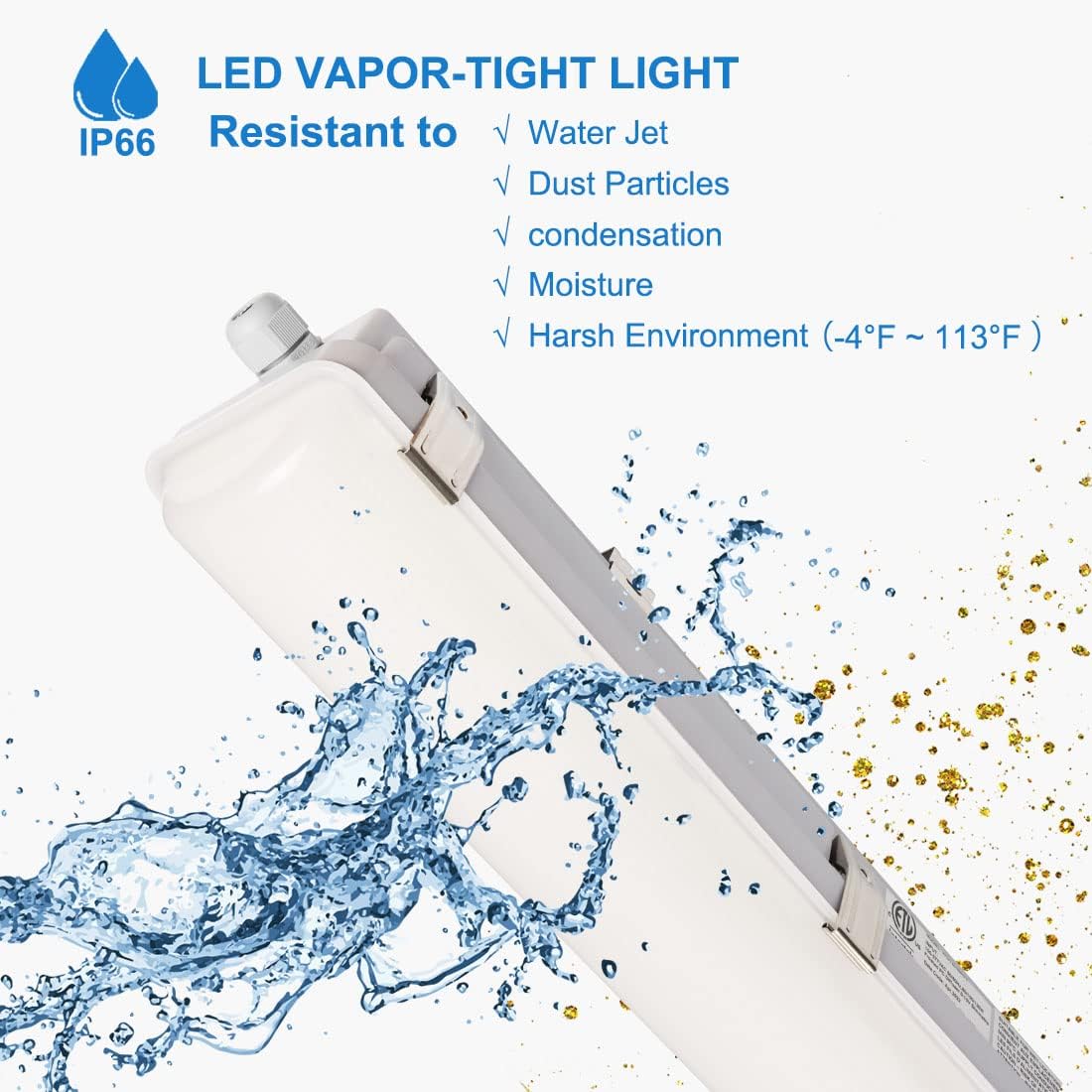 Vapor Tight Light 20W - 30W - 40W 3CCT: The Ultimate LED Solution for Garage & Warehouse Lighting. Amcam