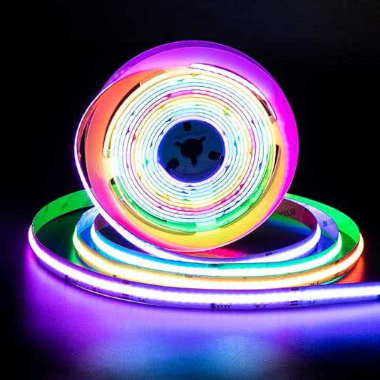 Dive into a World of Light and Water: Digital Water Flow Running LED COB - 24V, 21 - 16.4FT W/m, IP20, RGB - Experience the Magic of Illumination with NewS!