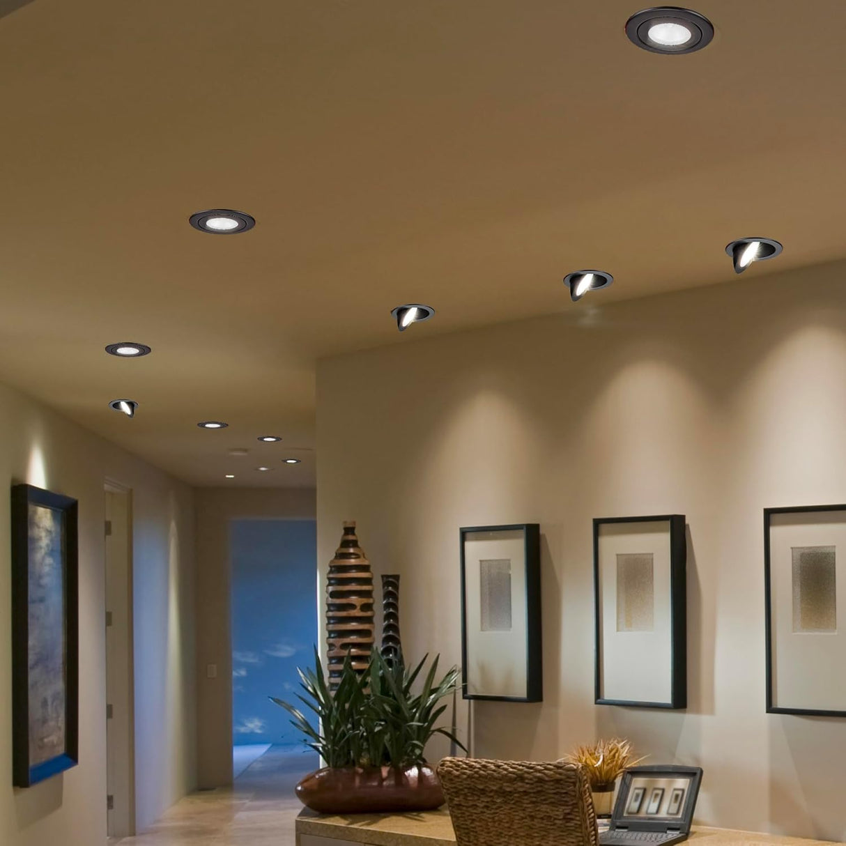 4" Gimbal Black - 90 Degree - Round - 9W - 3CCT - BTY