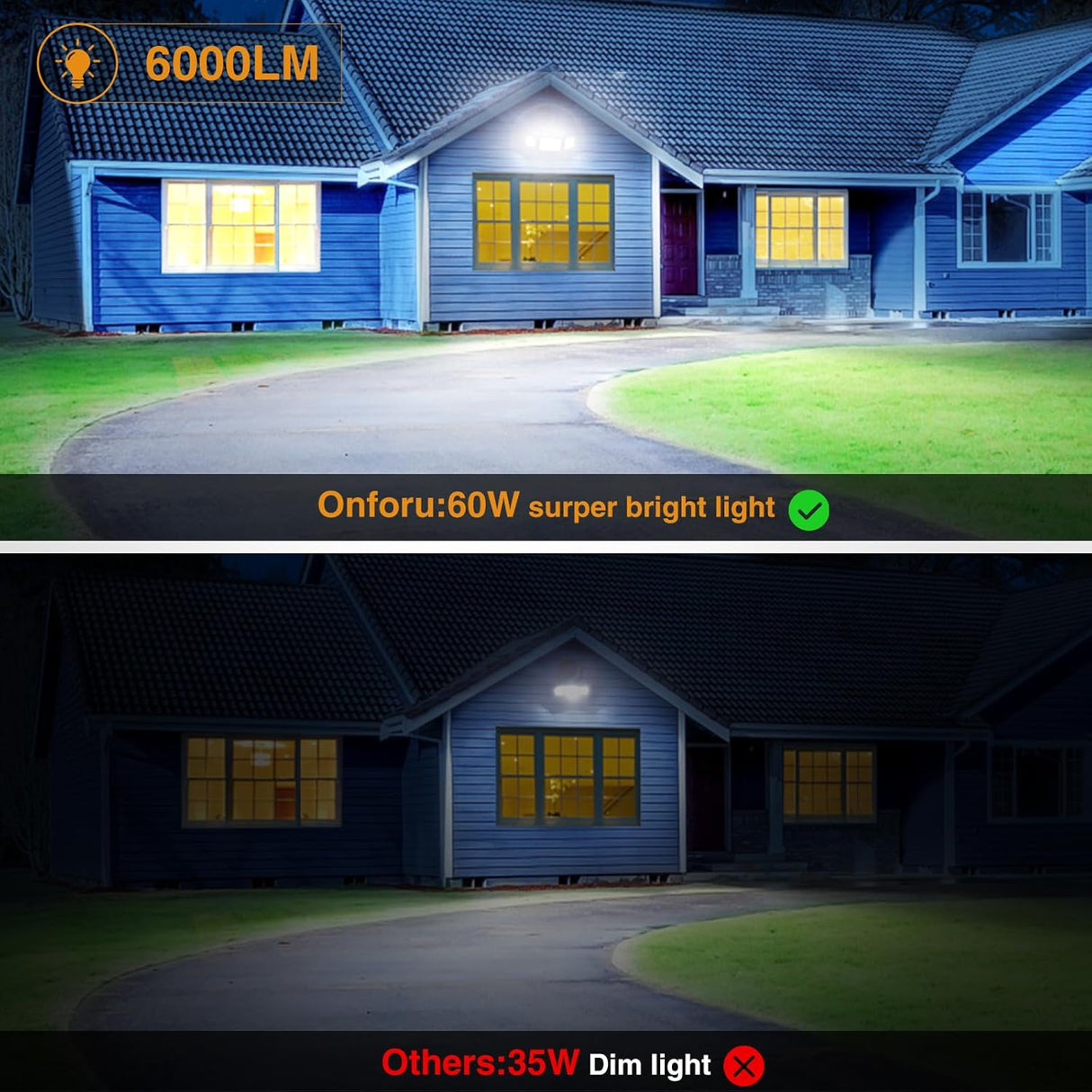 Security Light 3 Heads White 60w 6500K AZ