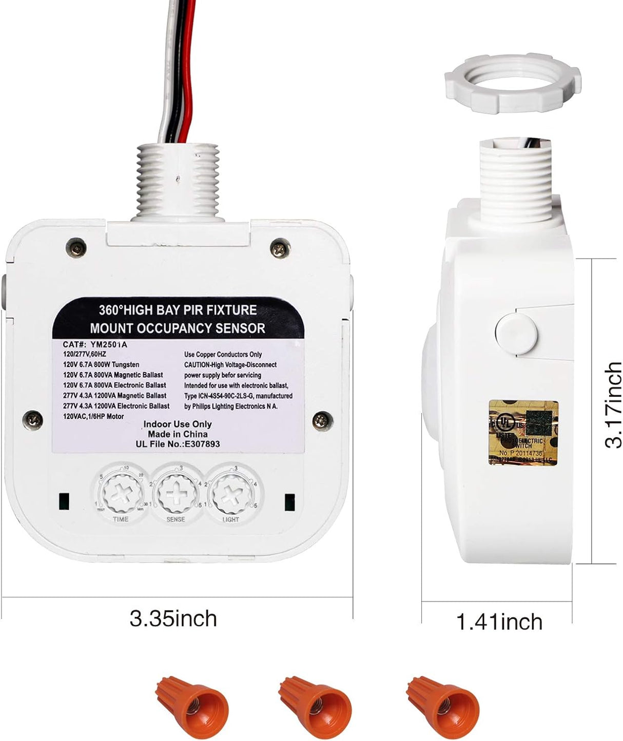 Motion Sensor Switch, High Bay Fixture Mount 360° Ceiling