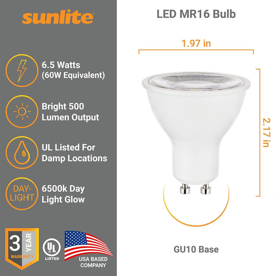 Sunlite LED GU10 Reflector Spotlight Bulb - Watts - 6500K