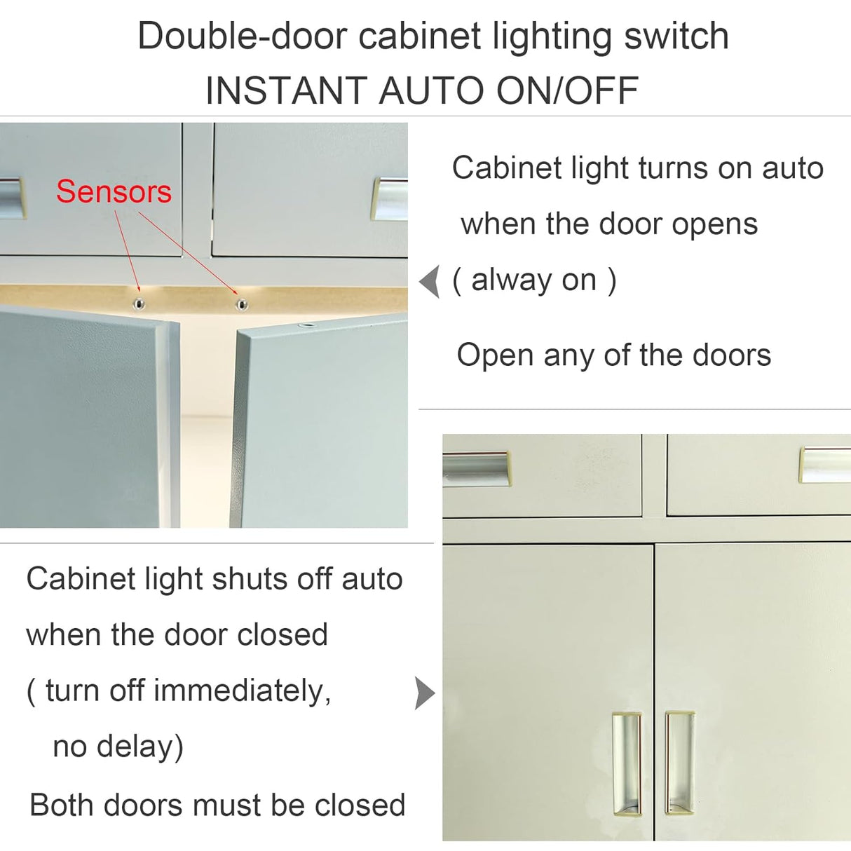 Motion Sensor for Cabinets and closets - 12V - 24V (Double Sensors)