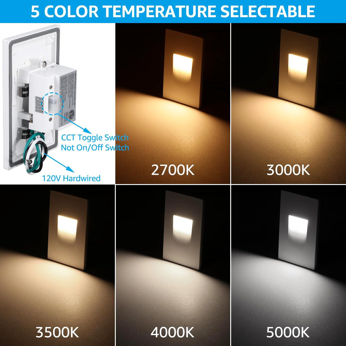 Step Lights 5CCT - 110V - Vertical - Az