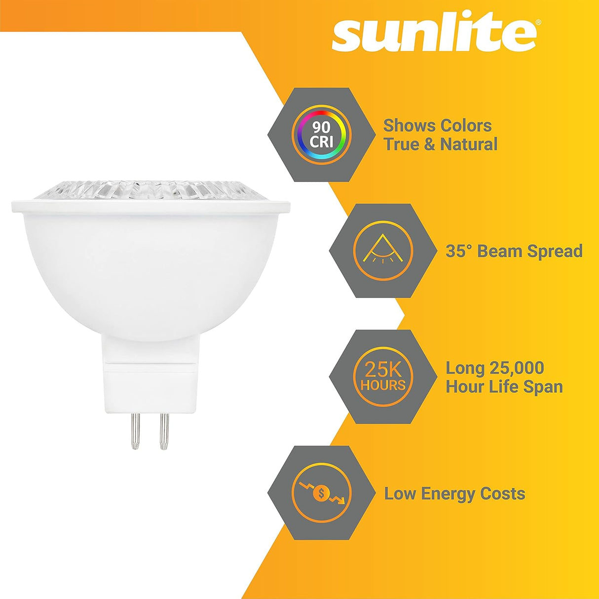 Sunlite LED MR16 Reflector Spotlight Bulb - 6 Watts - 5000K