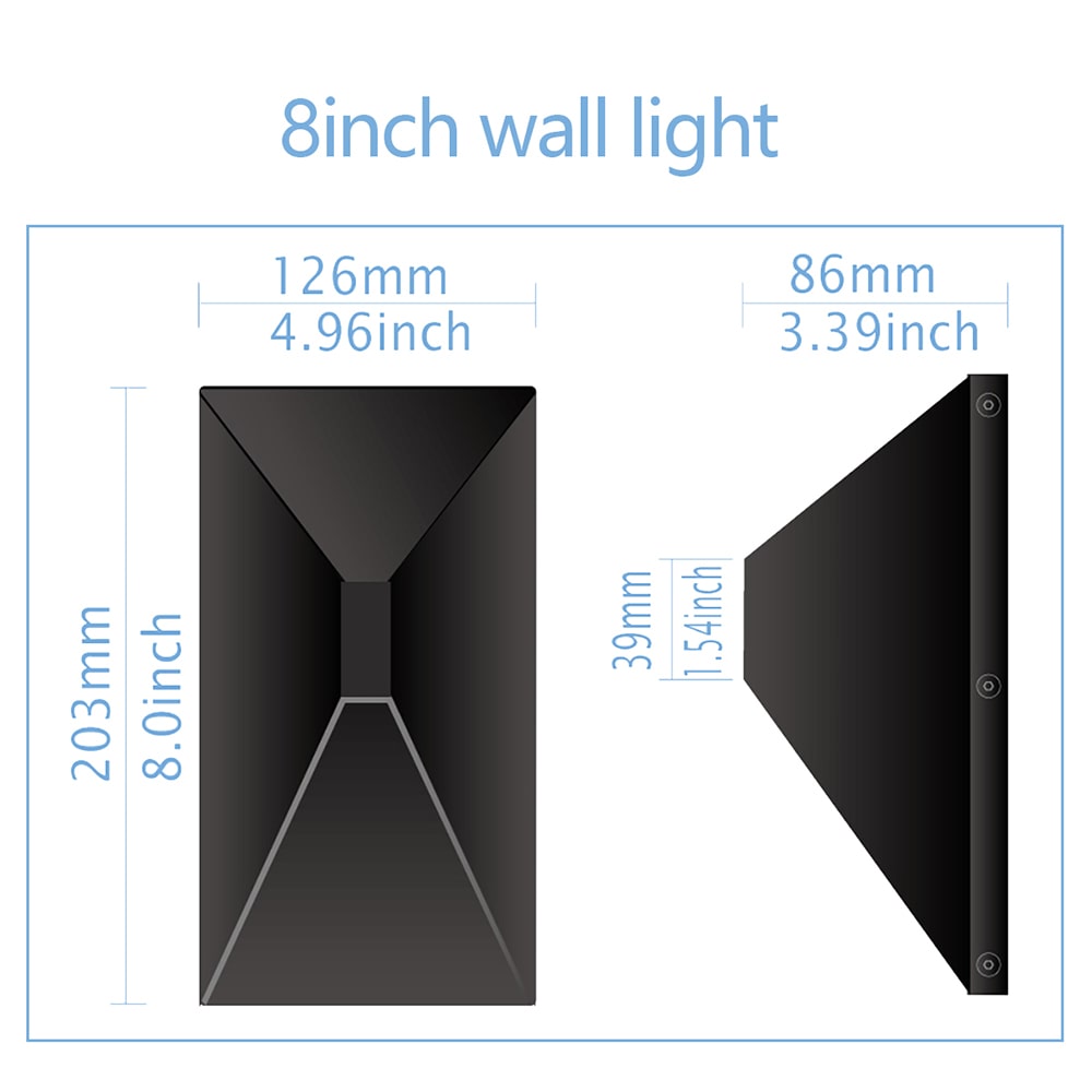 Up/Down LED Wall Lights - 8" - 12W - 5CCT Selectable - JXLBD08