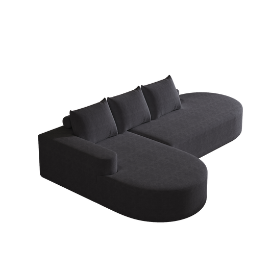 Modern Curved Sofa ,Chenille Upholstered Sectional Sofa Couch Set,Modular 108.5 L Shaped Sectional Living Room Sofa Set With 3 Pillows,Free Combination Sofa Couch For Living Room,Bedroom