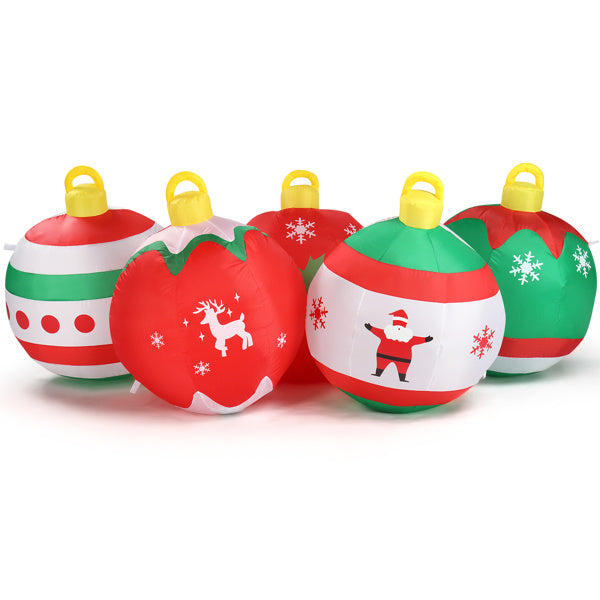 6.9ft, Five Christmas Balls, Five LED Lights, Bundle Pocket, Christmas Inflatable Decoration - CJDS - CC