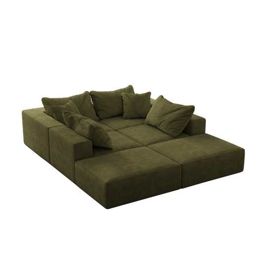 Oversized Sponge Cloud Sofa,Modern Upholstered Sectional Sofa Couch Set,Modular 162 L Shaped Sectional Living Room Sofa Set With 6 Pillows,Free Combination Sofa Couch For Living Room,BedroomWF055