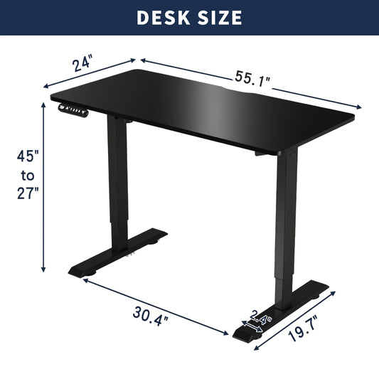 Electric Standing Desk Height Adjustable Desk For Home And Office Computer Table Gaming Desk Modern Luxiury Table 55 Lift-up Desk