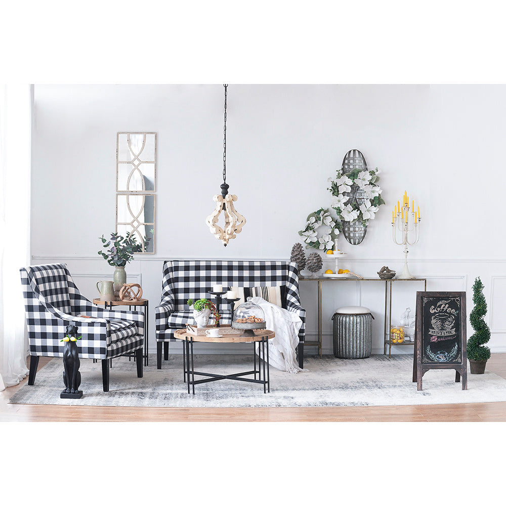 Farmhouse Chandelier, Dilapidated White Chandelier French Country Wood Chandelier For Living Room Foyer, Bulb Not Included - CJDS